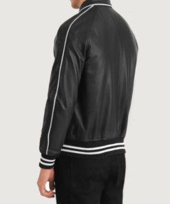 Men’s Cooper Black Leather Varsity Jacket