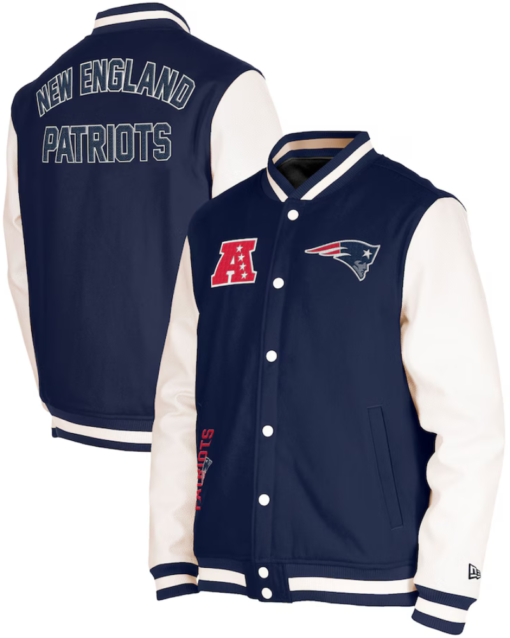 Men’s Navy New England Patriots Third Down Varsity Jacket