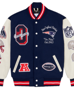 Men’s Ovo X Nfl Navy New England Patriots Varsity Jacket