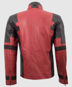 Men’s Red And Black Leather Biker Jacket