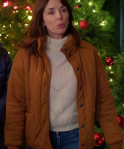 Michelle Morgan Jingle Bell Love Brown Puffer Quilted Jacket