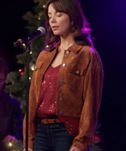 Michelle Morgan Jingle Bell Love Brown Suede Jacket