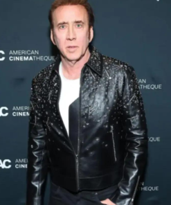 Longlegs 2024 Nicolas Cage Black Leather Jacket