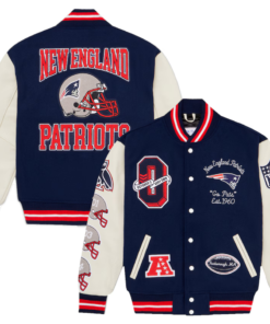 Men’s Ovo X Nfl Navy New England Patriots Varsity Jacket