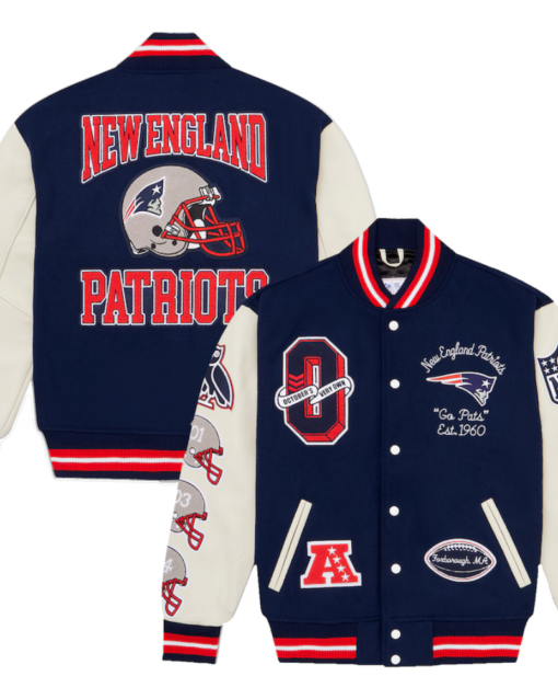 Men’s Ovo X Nfl Navy New England Patriots Varsity Jacket