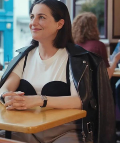 La Maison S01 Perle Foster Black Leather Jacket