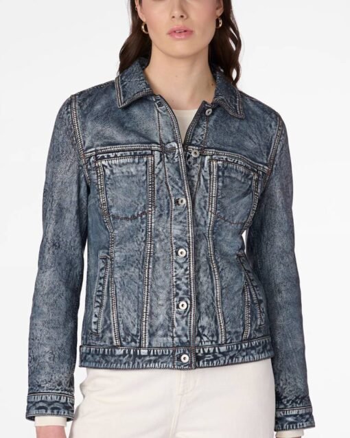 Addison Leather Denim Jacket