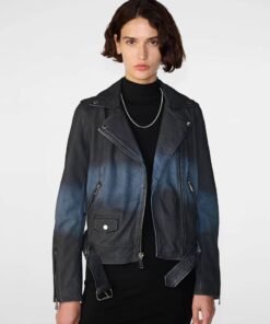 Zuri Ombre Belted Moto Jacket