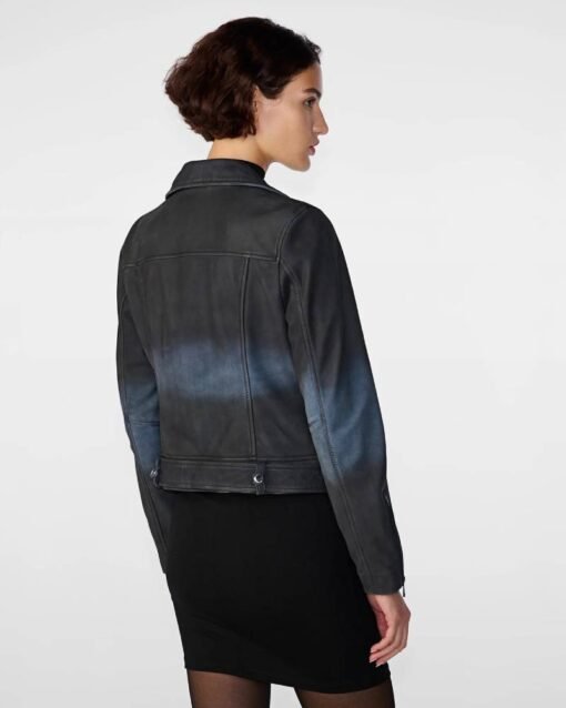 Zuri Ombre Belted Moto Jacket