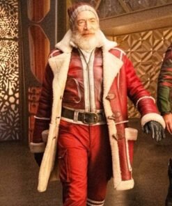 Red One JK Simmons Santa Claus Shearling Coat
