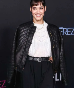 Sofia Boutella Emilia Pérez 2024 Black Leather Jacket