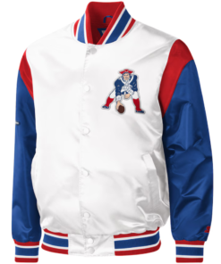 Starter White New England Patriots Throwback Sati Varsity Jacket