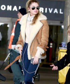 Stella Maxwell Los Angeles Brown Shearling Jacket