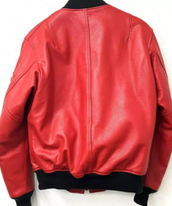 Supreme × Schott MA-1 Red Leather Jacket