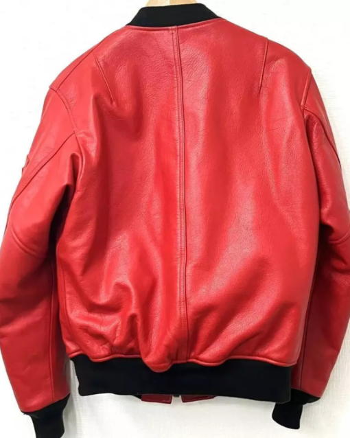 Supreme × Schott MA-1 Red Leather Jacket