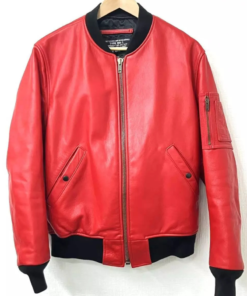 Supreme × Schott MA-1 Red Leather Jacket