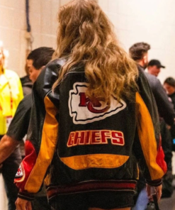 Taylor Swift Chiefs Leather Bomber Jacket