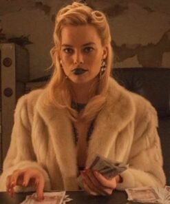 Margot Robbie Terminal Annie Faux Fur White Coat