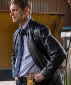 The Silent Hour Movie 2024 Joel Kinnaman Black Leather Jacket