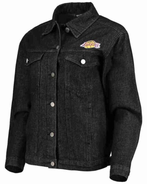 The Wild Collective Los Angeles Lakers Womens Denim Jacket