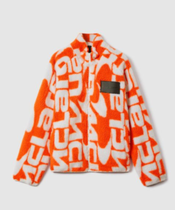 Ulster McLaren F1 Zip-Through Papaya And White Fleece Jacket