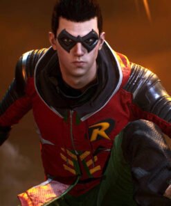 Robin Gotham Knights Red Leather Jacket