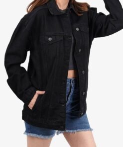 Womens Black Oversized Denim Jacket