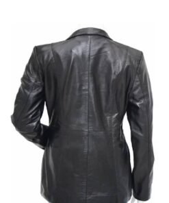 Women’s Casual Black Leather Blazer