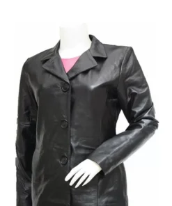 Women’s Casual Black Leather Blazer