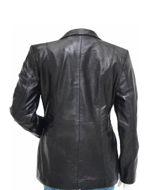 Women’s Casual Black Leather Blazer