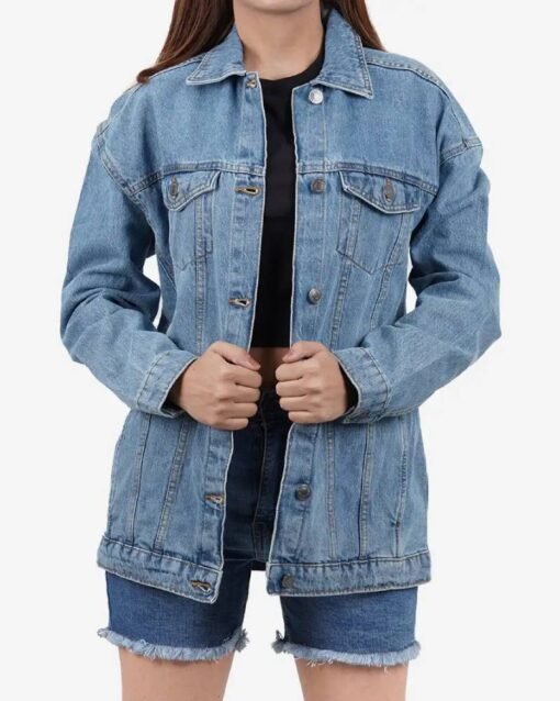 Womens Light Blue Oversized Denim Jacket