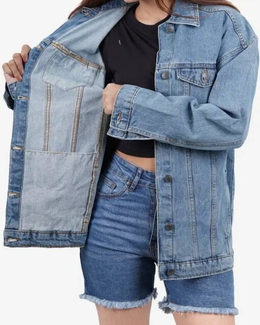 Womens Light Blue Oversized Denim Jacket