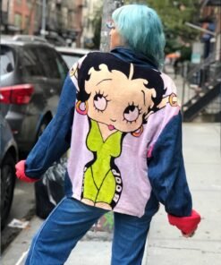 Vintage 80’s Oversized Denim Betty Boop Jacket