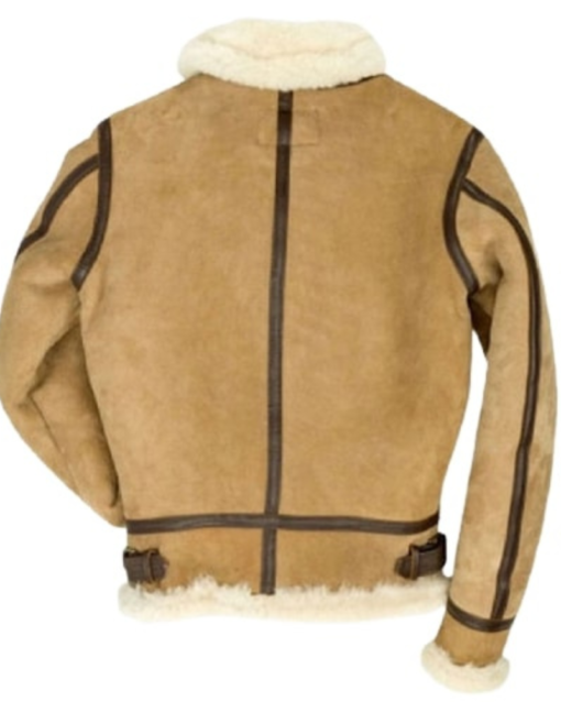 B3 Women’s Bomber Suede Leather Shearling Jacket