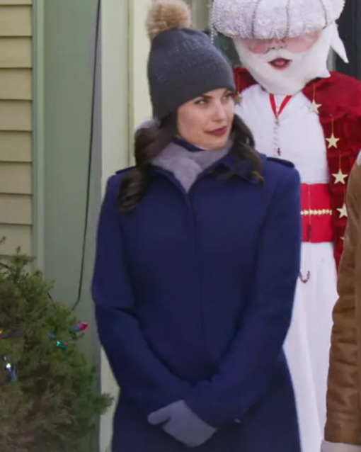 Believe In Christmas Meghan Ory Blue Wool Coat