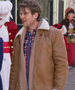 Believe In Christmas John Reardon Brown Leather Jacket