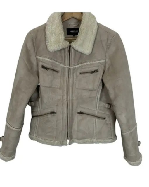 Come Ca Ism Synthetic Shearling Aviator Jacket