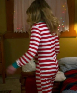 A Christmas Less Traveled Candace Cameron Striped Jumpsuit