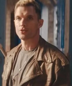 Ed Skrein I Used to Be Famous Brown Leather Jacket