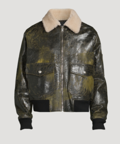 GIVENCHY Leather And Shearling Aviator Jacket