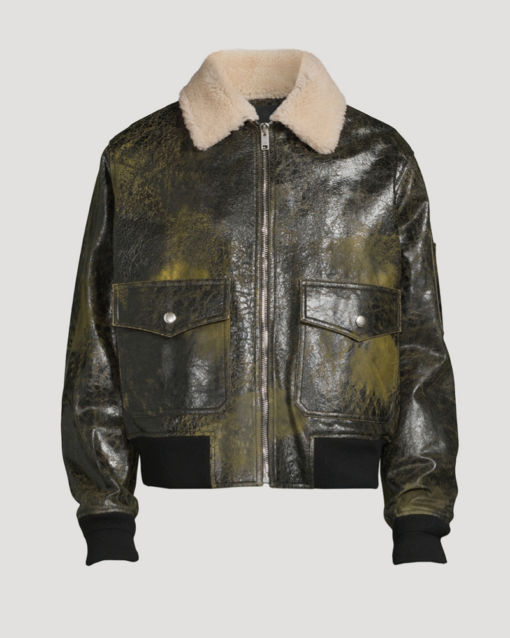 GIVENCHY Leather And Shearling Aviator Jacket