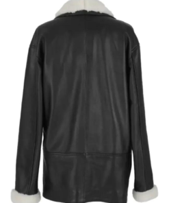 Haydra Shearling Black Leather Jacket