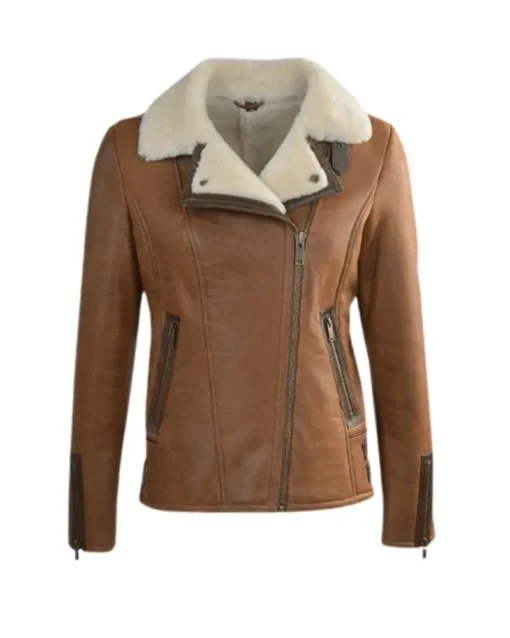 Jane B-3 Aviator Sheepskin Bomber Jacket