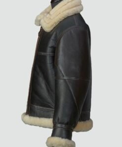 Mens Black Shearling B3 Flying Leather Jacket