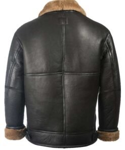 Men’s Black Sheepskin Leather Shearling Jacket