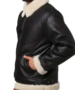 Mens Bomber Aviator Shearling Jacket