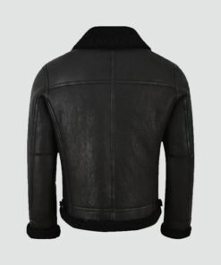 Mens Jet Black Shearling Jacket