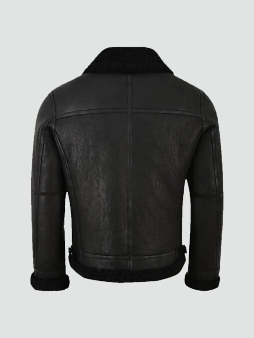 Mens Jet Black Shearling Jacket