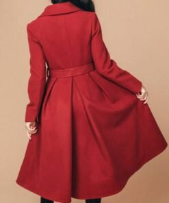 Women’s 1950s Princess Swing Red Wool Coat