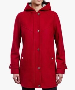 Women’s Zip Front Wool Sherpa Hooded Coat